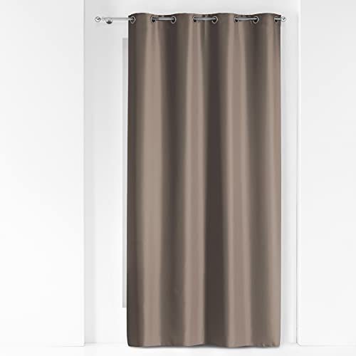 Douceur dIntérieur 1 Stueck Vorhangringe, Metall, 140 x 280 cm, einfarbig, Polyester, Hellbraun, Keramik, Braun/Grau