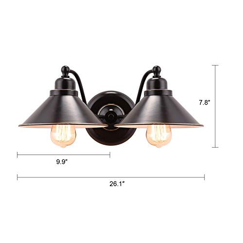 image for CO-Z 2 Light Rustic Vanity Light in Oil Rubbed Bronze Finish,Vintage I