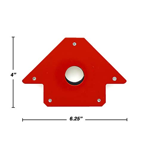 Ram-Pro Strong Angle Welding Magnetic Arrow Holder Magnet Support Jig Holder Red Painted Compact Design Heavy Duty Steel Multiple Angles with a Grip Hole Pack of 4 - Thumbnail 3