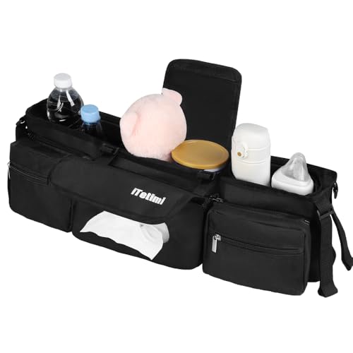 Photo 1 of Double Stroller Organizer for Bob Duallie and Baby Jogger City Mini GT2 Stroller, Double Baby Stroller Accessories with Cooler Pockets and Detachable Phone Bags