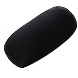 DAYNECETYMicro Mini Microbead Pillow Cushion Travel Beanie PillowBolster Lumbar Roll Neck Pillow Column Pillows Cushions for Travel Sleeping Bath Bed Massage Yoga Foot- Leg-Rests (Black)
