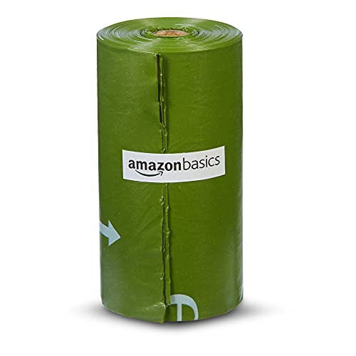 Amazon Basics Dog Poop Bags With Dispenser and Leash Clip, Unscented