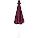 Best Choice Products 10ft Solar Polyester LED Lighted Patio Umbrella w/Tilt Adjustment and UV-Resistant Fabric - Burgundy