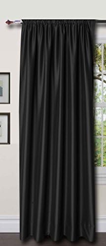 Zappy Cart Dupioni Faux Silk Curtains, Each 51 inch (130 cm) Wide, Rod Pocket with Thick Satin Lining (60% Sunblock). Choice of Length &amp; Color.