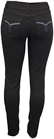 DEUCEX Womens Skinny Comfy Stretch Jeans (16, Night Black)