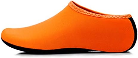 Durable Sole Barefoot Water Skin Shoes Aqua Socks For Beach Pool Sand Swim Surf Yoga Water Aerobics (S=US4=EUR33-34=18.6-20CM, Orange)