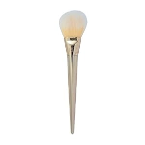 Image of Real Techniques 100 Arched Powder Brush, (Pack of One), Bold Metals Collection, Soft Bristles with Metallic Detail and Unique Geometric Handle, with Custom Cut Synthetic Bristles