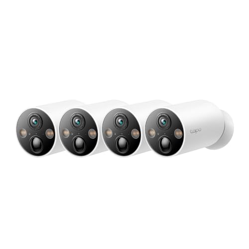 Tapo C425 Außenkamera Akku, 4-Pack | Überwachungskamera aussen mit Magnetische Basis, 2K Auflösung, WLAN, 10000-mAh-Akku, 150° FOV, Kein Hub erforderl