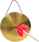 BigTree 22cm Brass Copper Gong with Mallet Traditional Chinese Percussion view 2