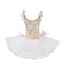 LMYOVE Little Girls' Leotards Ballet Dance Tutu Dress, Ballerina Costumes for Kids,2-3 Years,Gold White