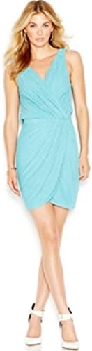 Guess Womens Metallic Sleeveless Cocktail Dress Blue S