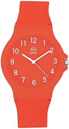 RW Unisex Wristwatch Fashion Casual Quartz Analog Wrist Watch with Silicone Strap for Men Male Women Ladies Female TB-5017 (Red)