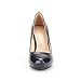 DREAM PAIRS Tiffany Women's New Classic Elegant Versatile Low Stiletto Heel Dress Platform Pumps Shoes Navy-Patent Size 8