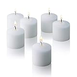 Light In The Dark White Votive Candles - Box of 72 Unscented Candles - 10 Hour Burn Time - Bulk Candles for Weddings, Parties, Spas and Decorations