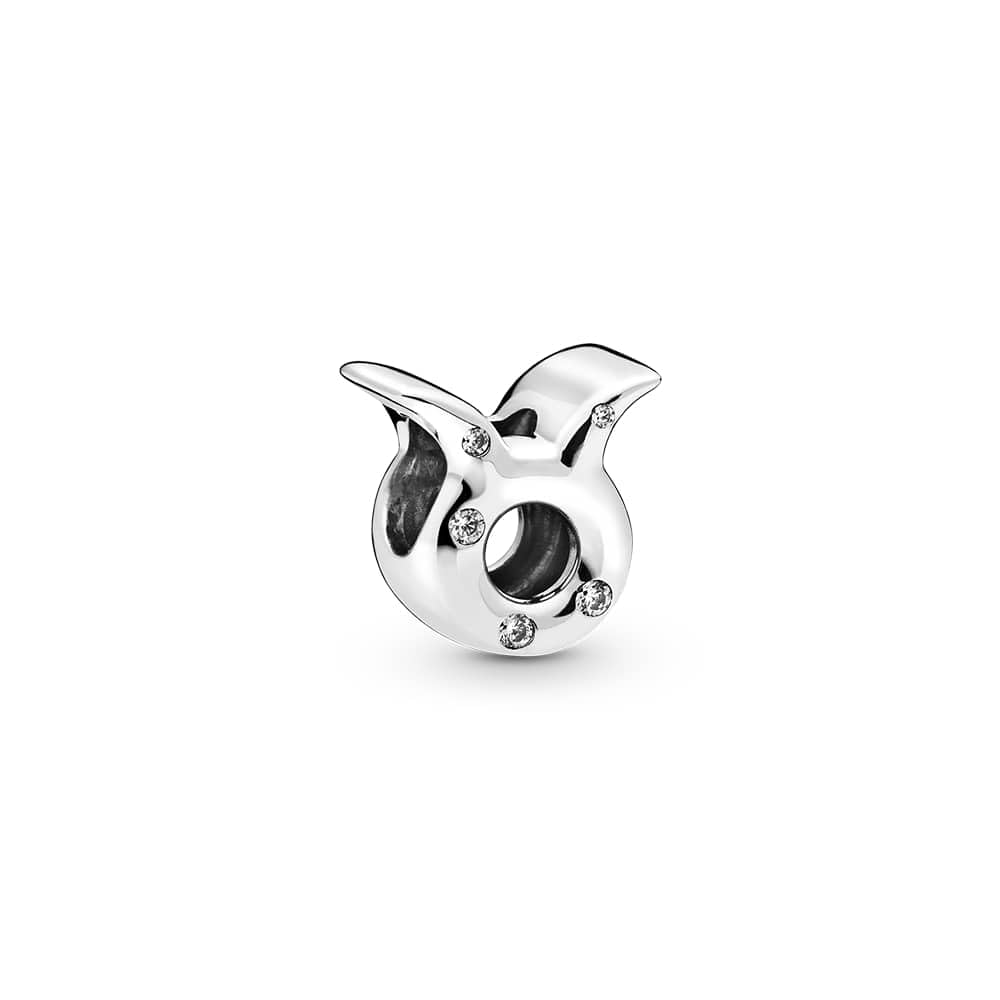Pandora Moments Women's Sterling Silver Sparkling Taurus Zodiac Charm, No Box