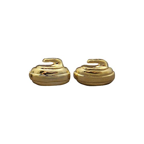 Curling Rock Stud Earrings: Gold