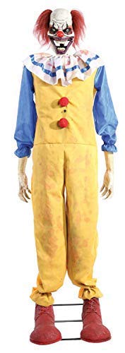 Fancy Me 1.8m (6ft) Animated Twitching Laughing Clown Lights Sound Motion Talking Animated TV Book Film Horror Scary Halloween Party Decoration Prop