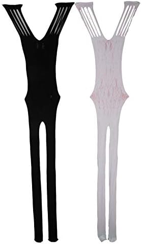 Yulaixuan Womens fishnets Bodysuits Lingerie Bodystocking Stretchy Nightgown 2-Pack