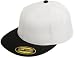 Original Blank Flexfit Flatbill Premium Fitted 210 Hat Cap Flex Fit Flat Bill Two Tone Large/Xlarge - White/Black