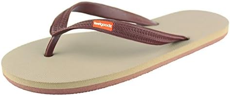 Feelgoodz Men's Classicz Natural Rubber Filp Flops - Incredibly Comfortable and Highly Durable Premium Natural Rubber Sole and Strap - Environmentally Friendly Dyes and Materials (10, Almond)