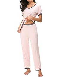 Pijama para dama, suave, 2 piezas, parte superior con parte inferior, tallas S-XXL