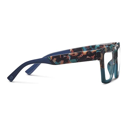 Peepers by PeeperSpecs Oprah\'s Favorite Women\'s Take a Bow Square Blue Light Blocking Reading Glasses - Teal Botanico/Teal +1.75