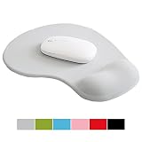 Office Mousepad with Gel Wrist Support - Ergonomic Gaming Desktop Mouse Pad Wrist Rest - Design Gamepad Mat Rubber Base for Laptop Comquter -Silicone Non-Slip Special-Textured Surface (02Gray)