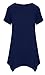 DB MOON Women's Extra Long Tunics Short Sleeve Plus Size (Navy Blue,3XL)