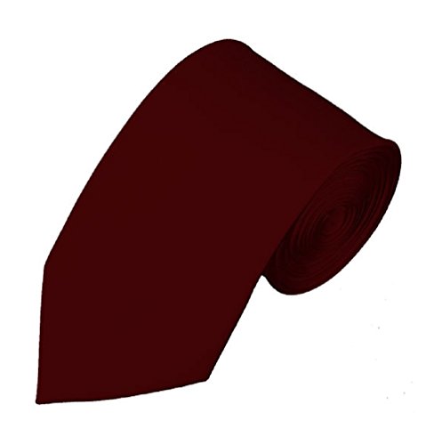 NYFASHION101 Men's Solid Color 2.75" Slim Tie, Maroon