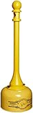 Eagle 1202 Galvanized Steel Poly Tube Cigarette Butt Receptacle, 2-1/2 gallon Capacity, 35" Height, 11" Diameter, Yellow