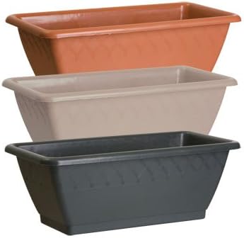 Crimson Tree Products Rectangle Planter 14" Red Set of 3