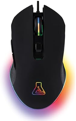 Kult Helium USB-Gamer-Maus mit Kabel - Optischer Sensor mit 800 bis 6400 DPI, 7-farbige LED-Hintergrundbeleuchtung, 6 Tasten - PC Mac Xbox One PS5 (Kabelgebunden)