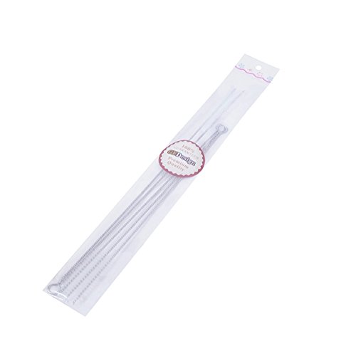 Drinking Straw Cleaning Brushes Set Pipe Tube Cleaner Nylon Bristles Stainless Steel Handle 10" 12" Extra Long 10mm 12mm Extra Wide Diameter - Set of 5 - Thumbnail 5