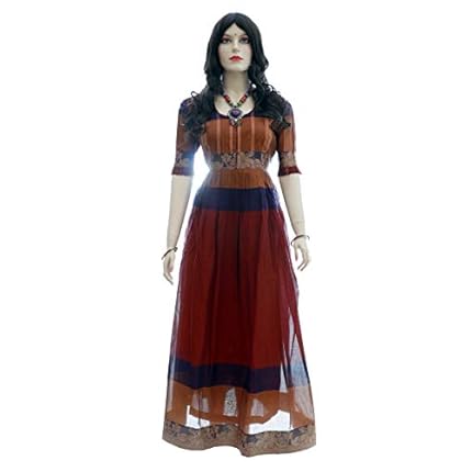 Ready to wear Indian Checks Salwar Kameez for Women in Maroon