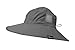 Men Safari Sun Hat Wide Brim Boonie Fishing Cap with Adjustable Drawstring Grey