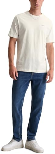 Denim Herren T-Shirt aus Bio-Baumwolle Regular Fit, Weiß (Egg White), M
