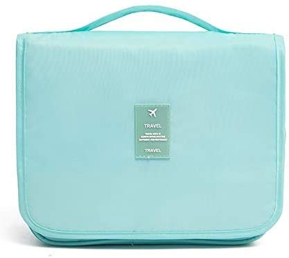 ALCIONO Makeup Hand Bag-Cosmetic Bag-Brush Holder-Travel Organizer-Shaving Kit Organizer- Toiletry wash bag-Compact-Fashionable-Makeup Storage Box-Daily Storage Organizer-Blue
