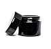 ultravioLeaf 50 ml (1.7 fl oz - Eighth Oz) Medium Capacity Travel Size Black Ultraviolet Glass Screw Top Jar | Airtight Stash Container 3-Pack