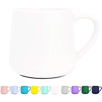 Bosmarlin Glossy Ceramic Coffee Mug, White Tea Cup for Office and Home, 18 oz, Dishwasher and Microwave Safe, 1 Pack (White)