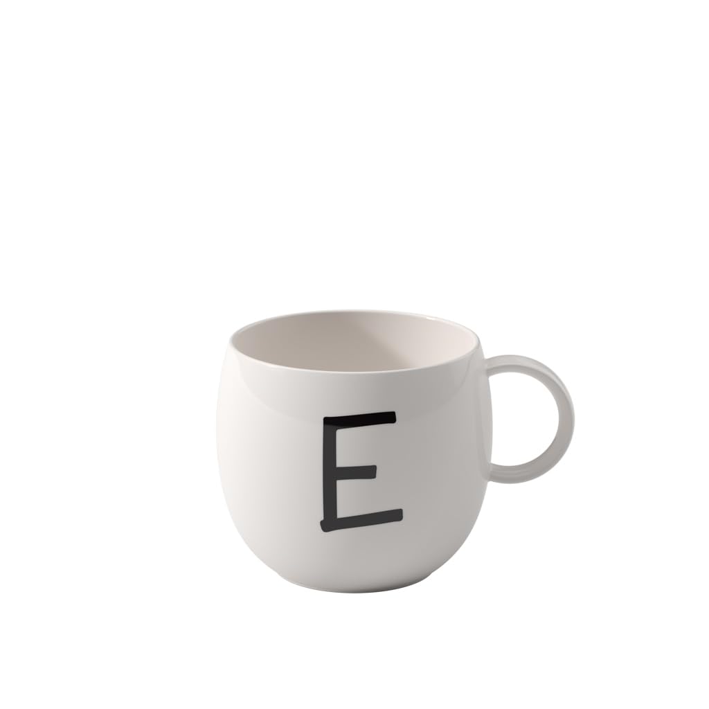 like. by Villeroy & Boch - Letters Mug E, 380ml, Premium Porcelain, White