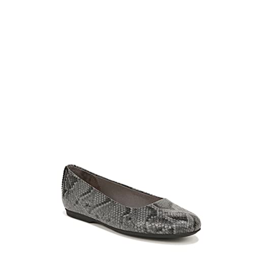 Dr. Scholl’s Shoes Womens Wexley Slip On Ballet Flat Loafer Dark Grey Snake Print 8 W