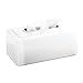 mDesign Facial Tissue Box Cover/Holder for Bathroom Vanity Countertops, White