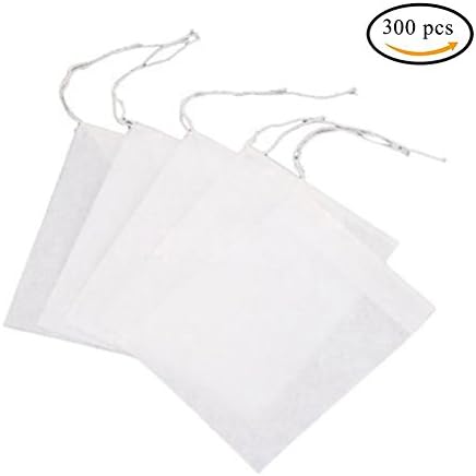 SQingYu 300 Pcs Empty Teabags String Heat Seal Filter Paper Herb Loose Tea Bag 5.5 x 7cm