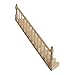 Lowpricenice 1:12 Dollhouse Pre-Assembled Staircase Wooden Stair Stringer Step with Left Handrail