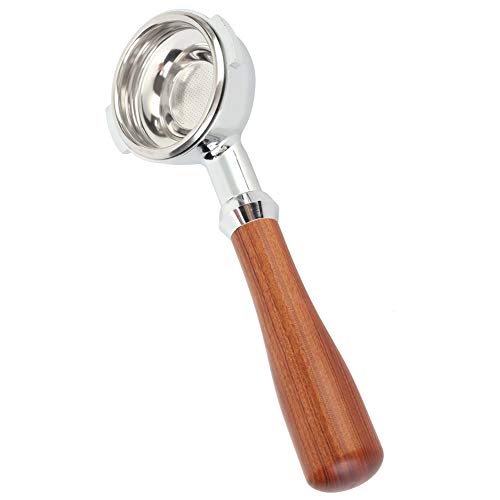 Jimfoty Bottomless Portafilter, Coffee Bottomless Filter Holder Powder Hammer Semi-Automatic Coffee Machine Filter Accessories