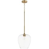 Quorum Lighting 858-80 Veno Pendant, 1-Light 100 Watts, Aged Brass