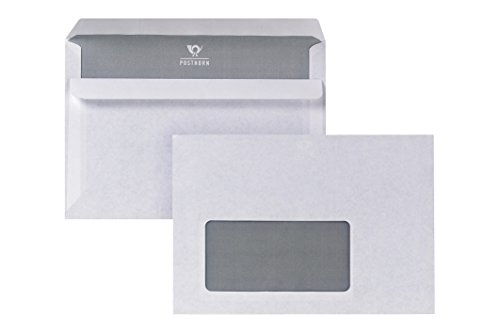 POSTHORN Briefumschläge C6 (1000 Stück) - mit Fenster - 114x162 mm - 75g/m²