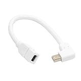 CY 20cm Left Angled 90 Degree Mini DisplayPort Male to Mini DisplayPort DP Female Extension Cable for iMac & LED Cinema Display