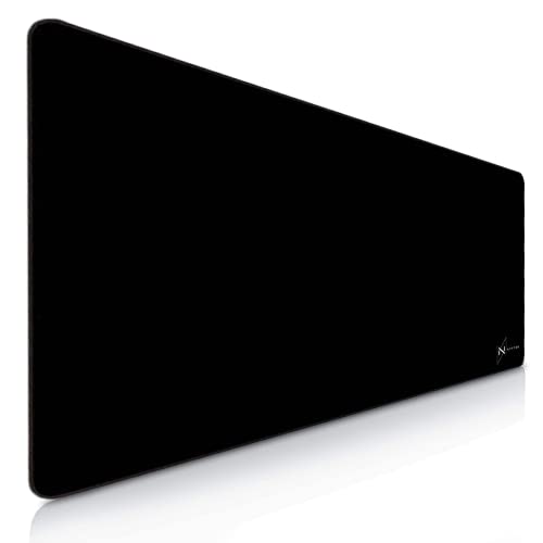 Nyfter - Premium XXL Gaming Mauspad Nyfpad 900x500mm Mousepad im Clean Design Wellenfrei mit extra vernähten Kanten (Black)