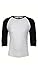 Next Level Unisex Triblend 3/4-Sleeve Raglan 2XL VIN BK/ HTHR WHT